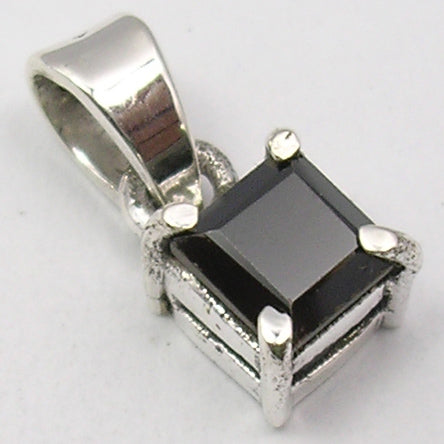 925 Silver Black Onyx Square Pendant