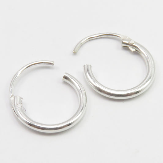 925 Sterling Silver Hoop Earrings 10mm