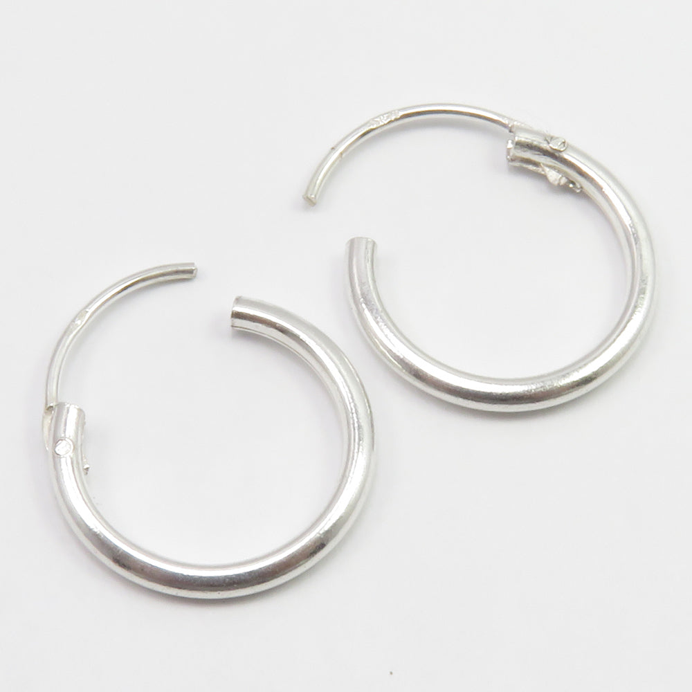 925 Sterling Silver Hoop Earrings 12mm