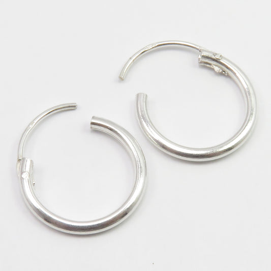 925 Sterling Silver Hoop Earrings 12mm