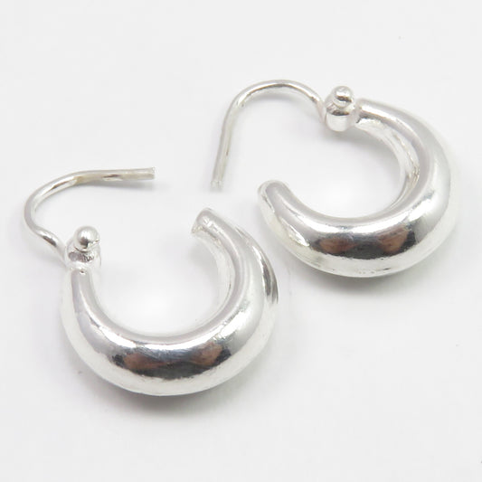 925 Sterling Silver Huggie Hoops Earrings 12mm