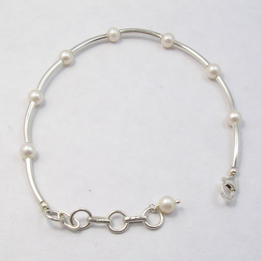 925 Sterling Silver Pearl Bracelet